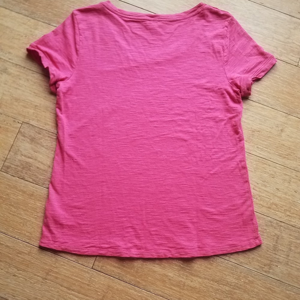 Talbots Pink Button Tee - Picture 8 of 9